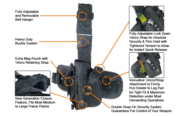 UTG Special Ops Universal Tactical Leg Holster - Left Hand - Click Image to Close